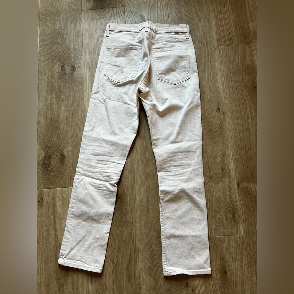MOTHER Cream High-Waisted Rider Skimp Jeans - Act Natural 30